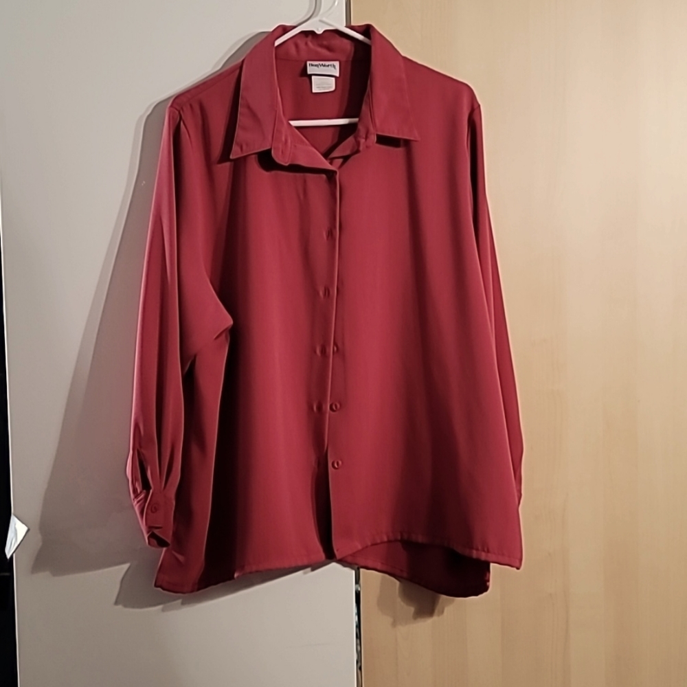 Woman's Bon Worth XL Petite Raspberry Blouse Preloved